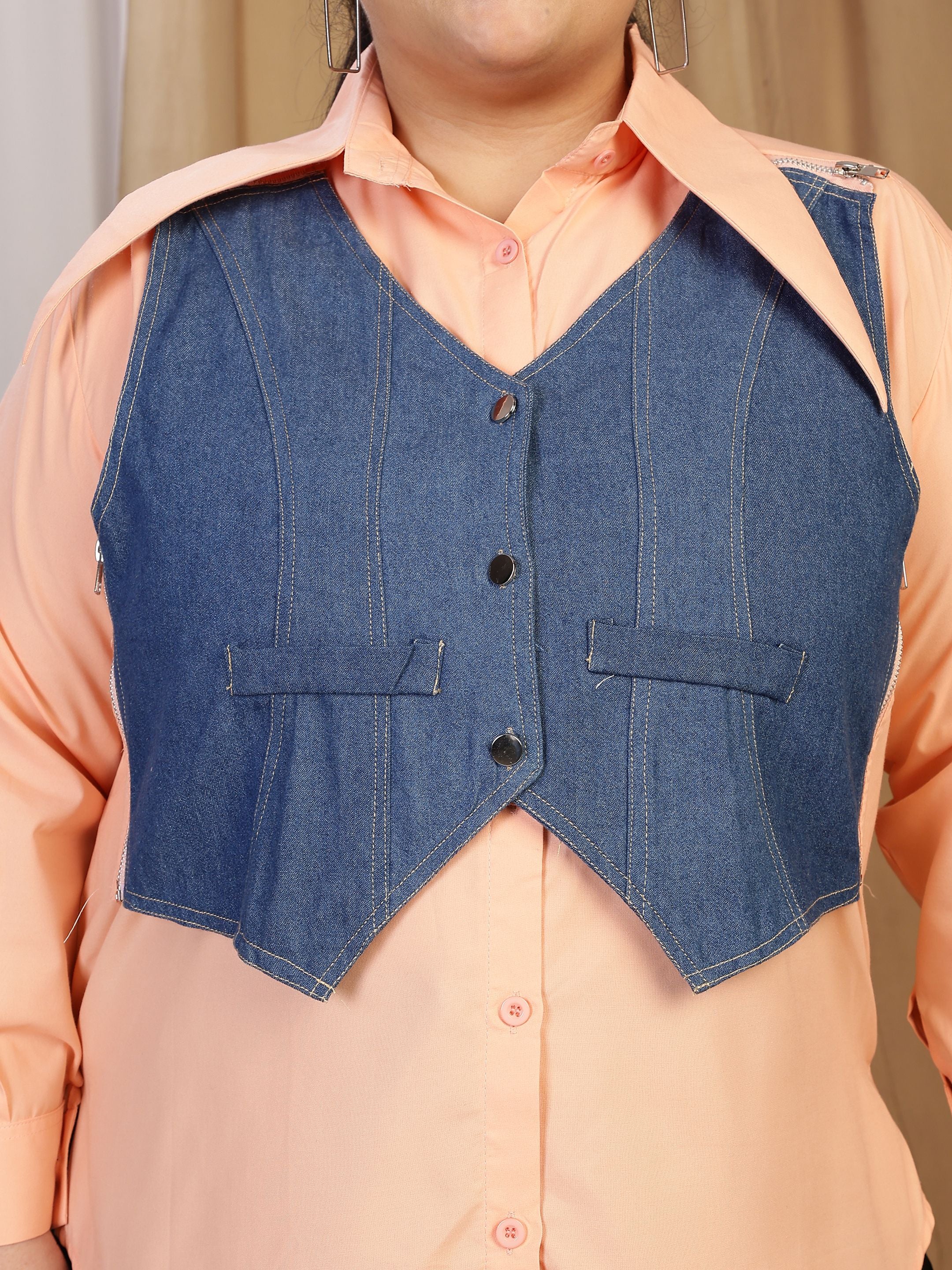 Vest Shirt - Peach