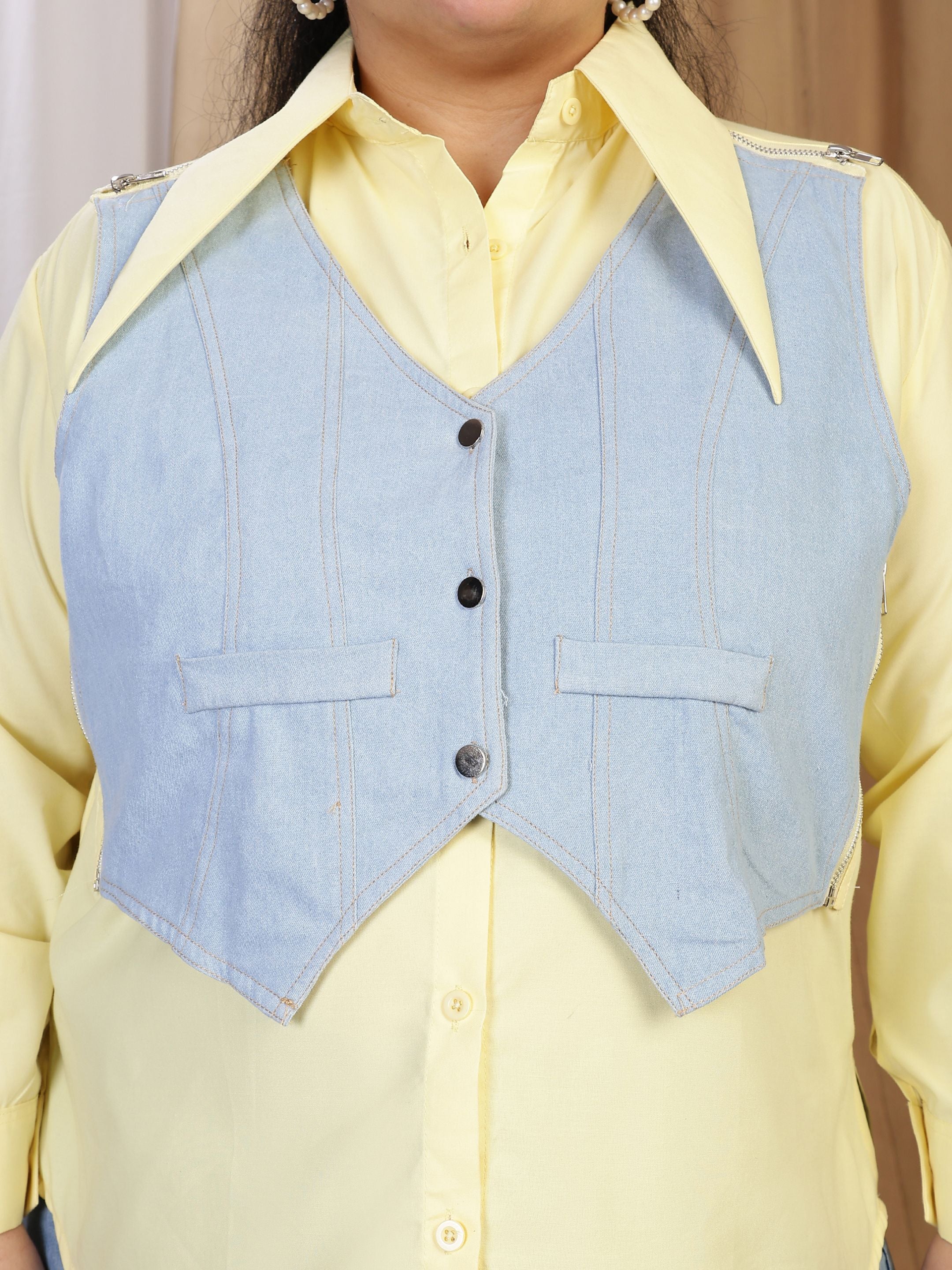 Vest Shirt - Light Yellow