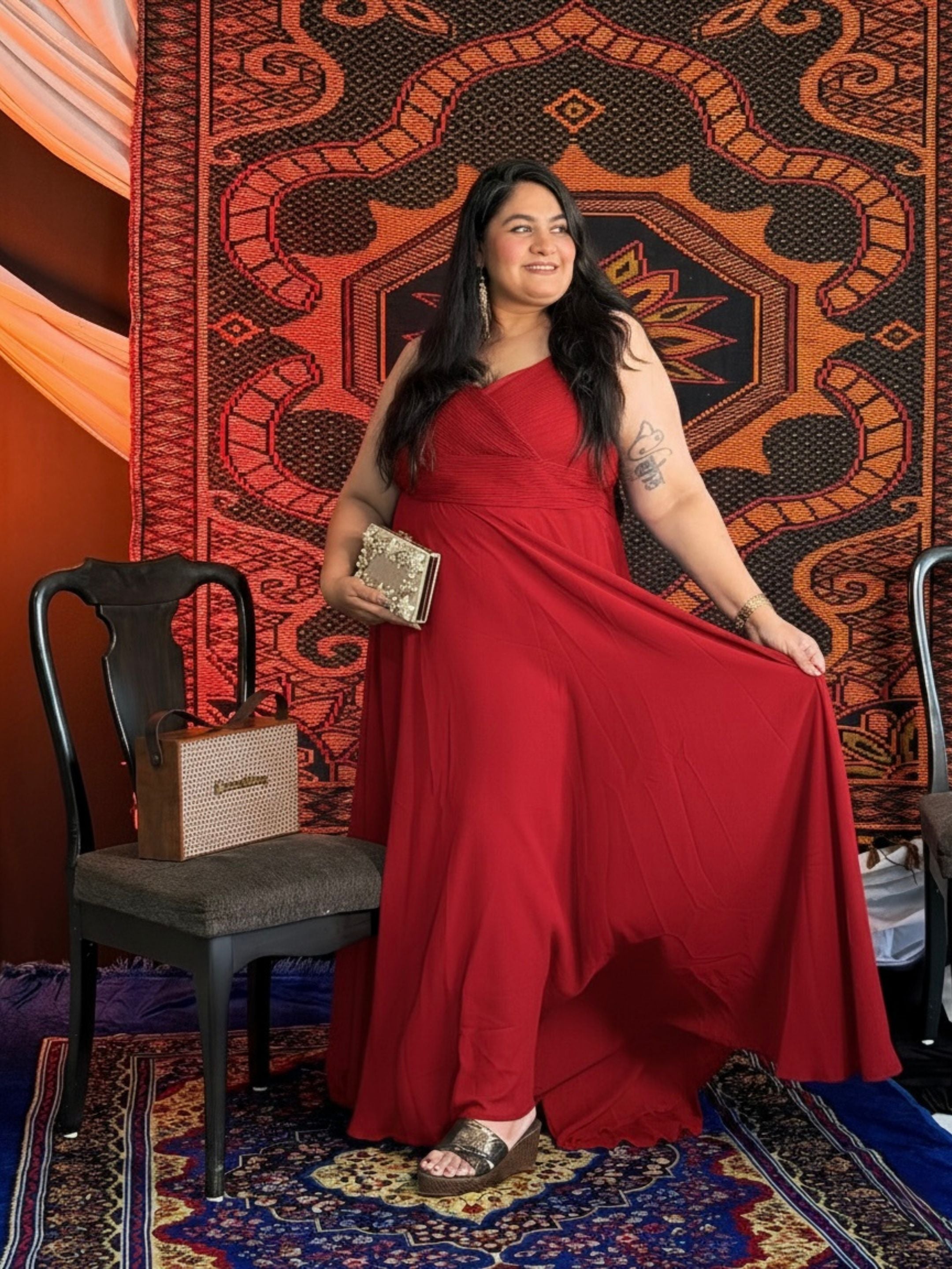 Red Lovely Lush Partywear Dress