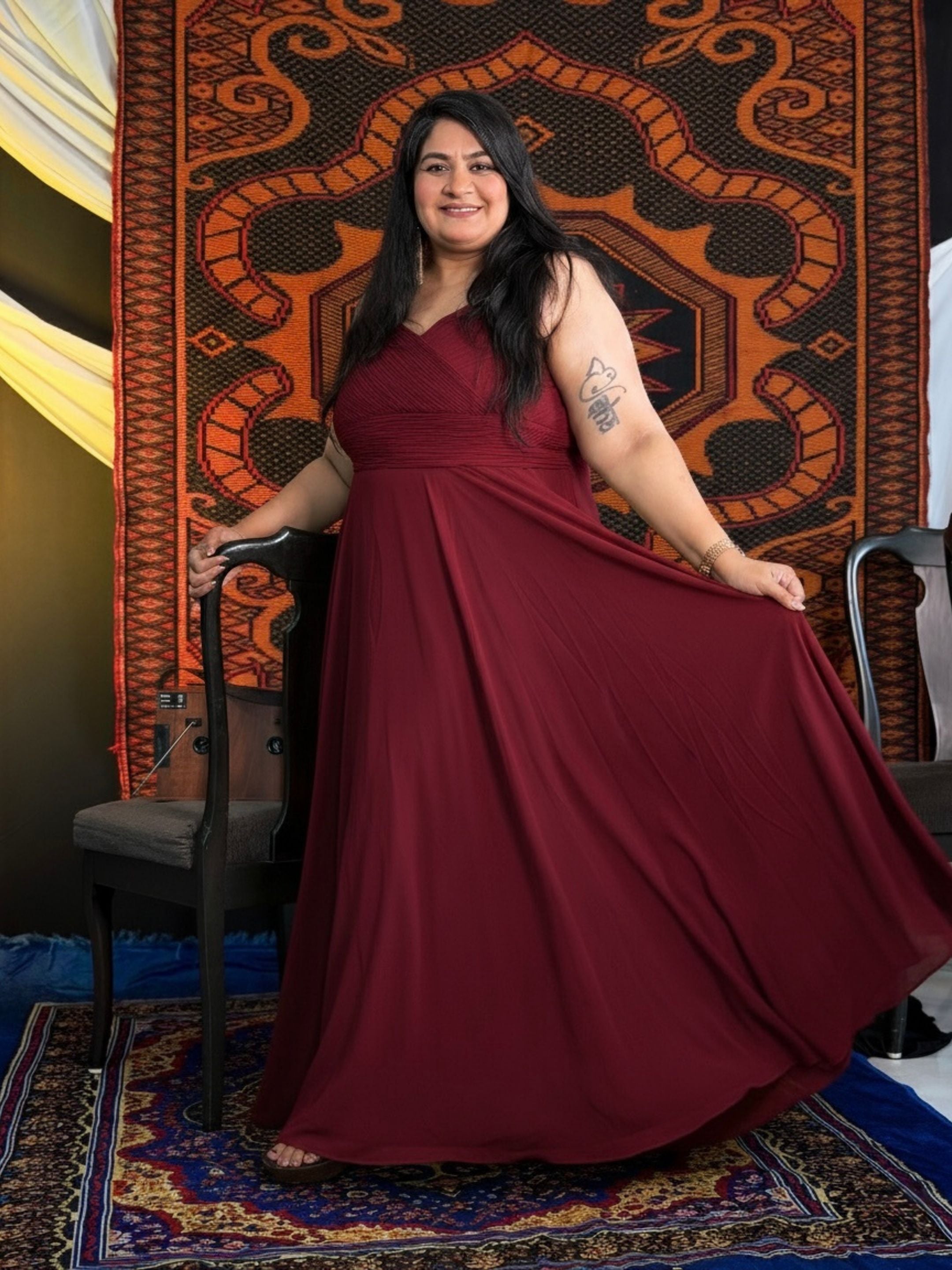 Brown Lovely Lush Partywear Dress