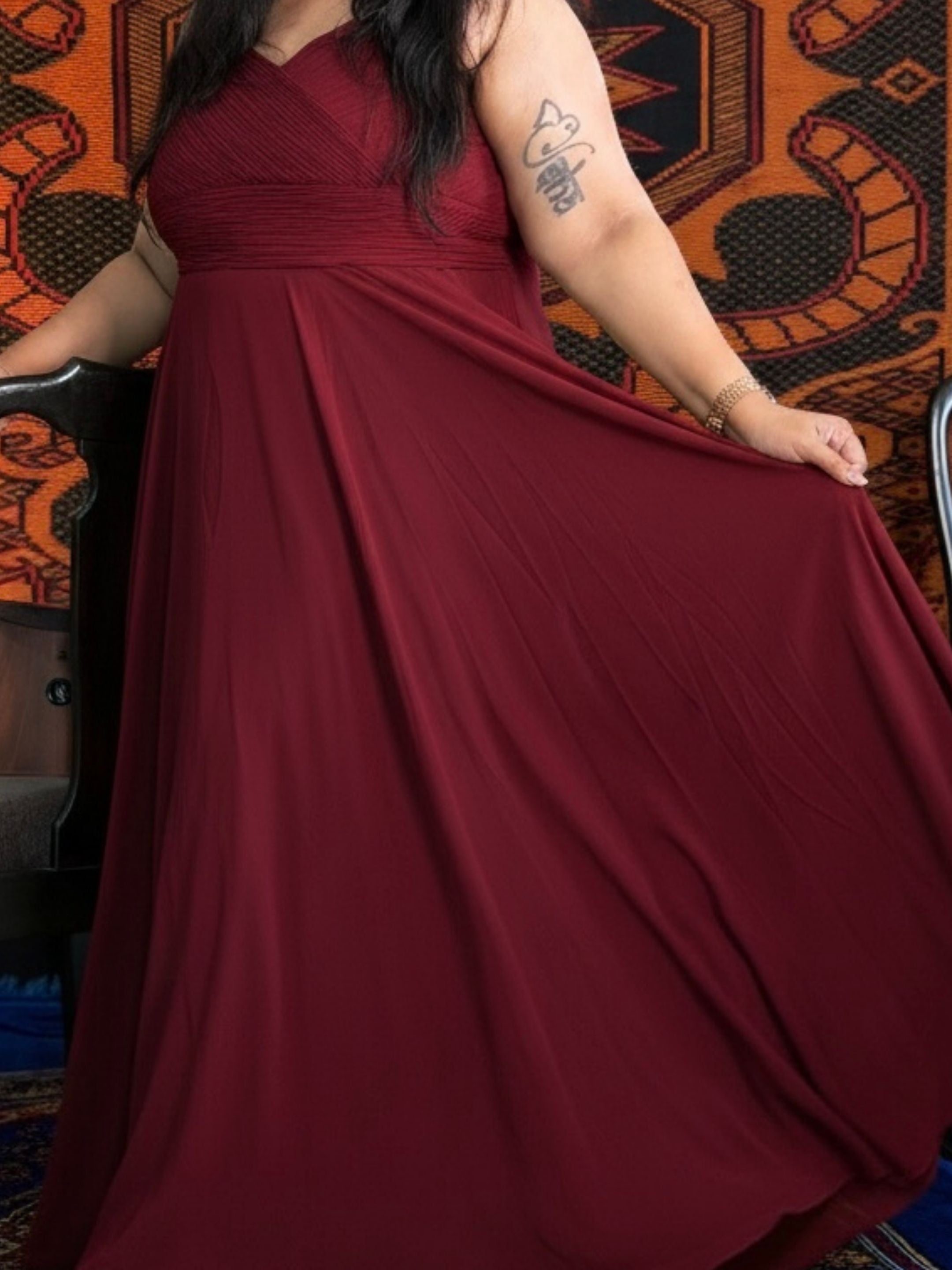 Brown Lovely Lush Partywear Dress