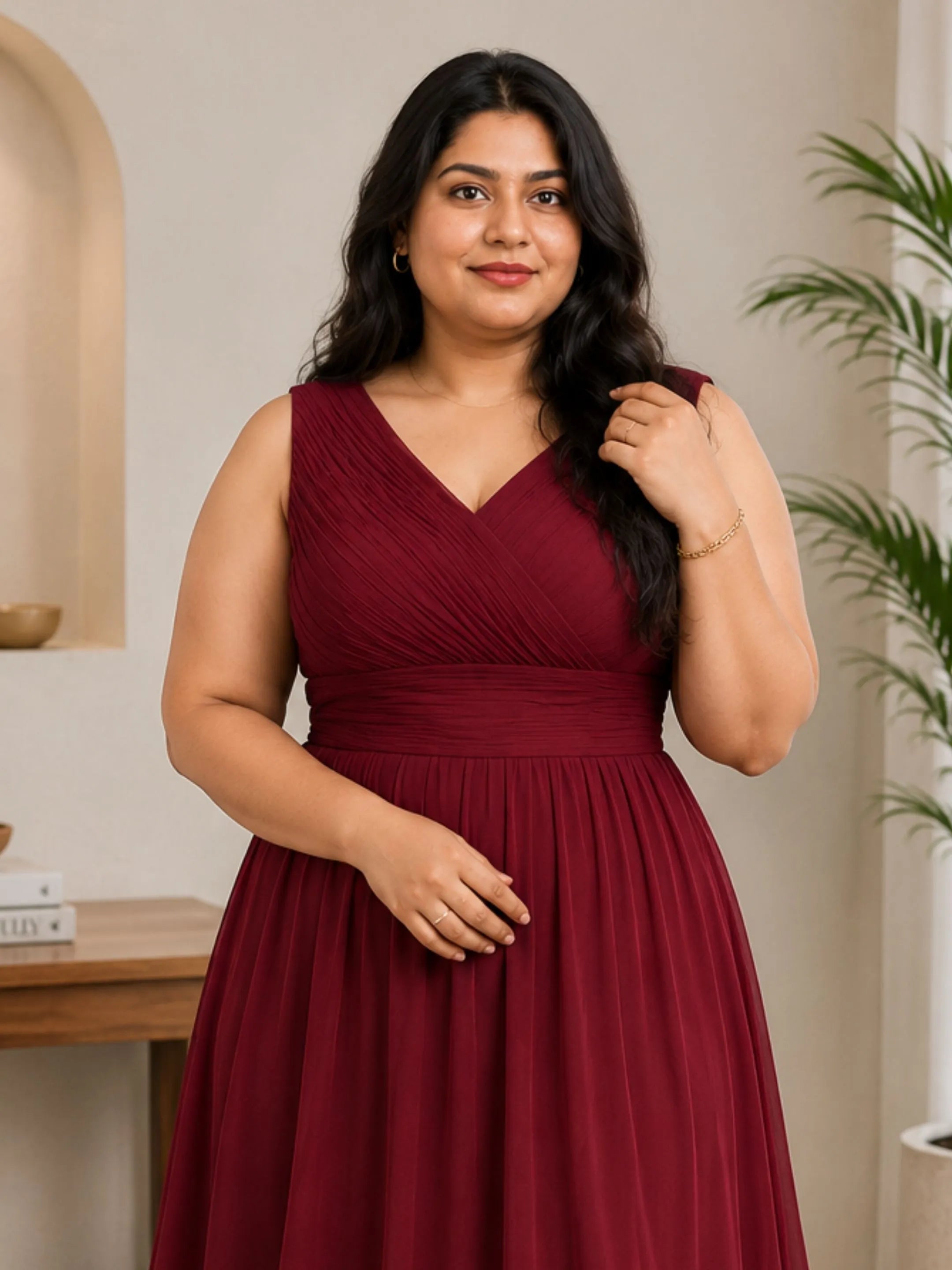 Brown Lovely Lush Partywear Dress