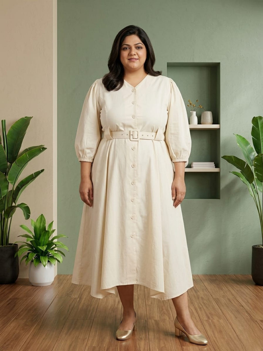 White Belted Beauty Dress