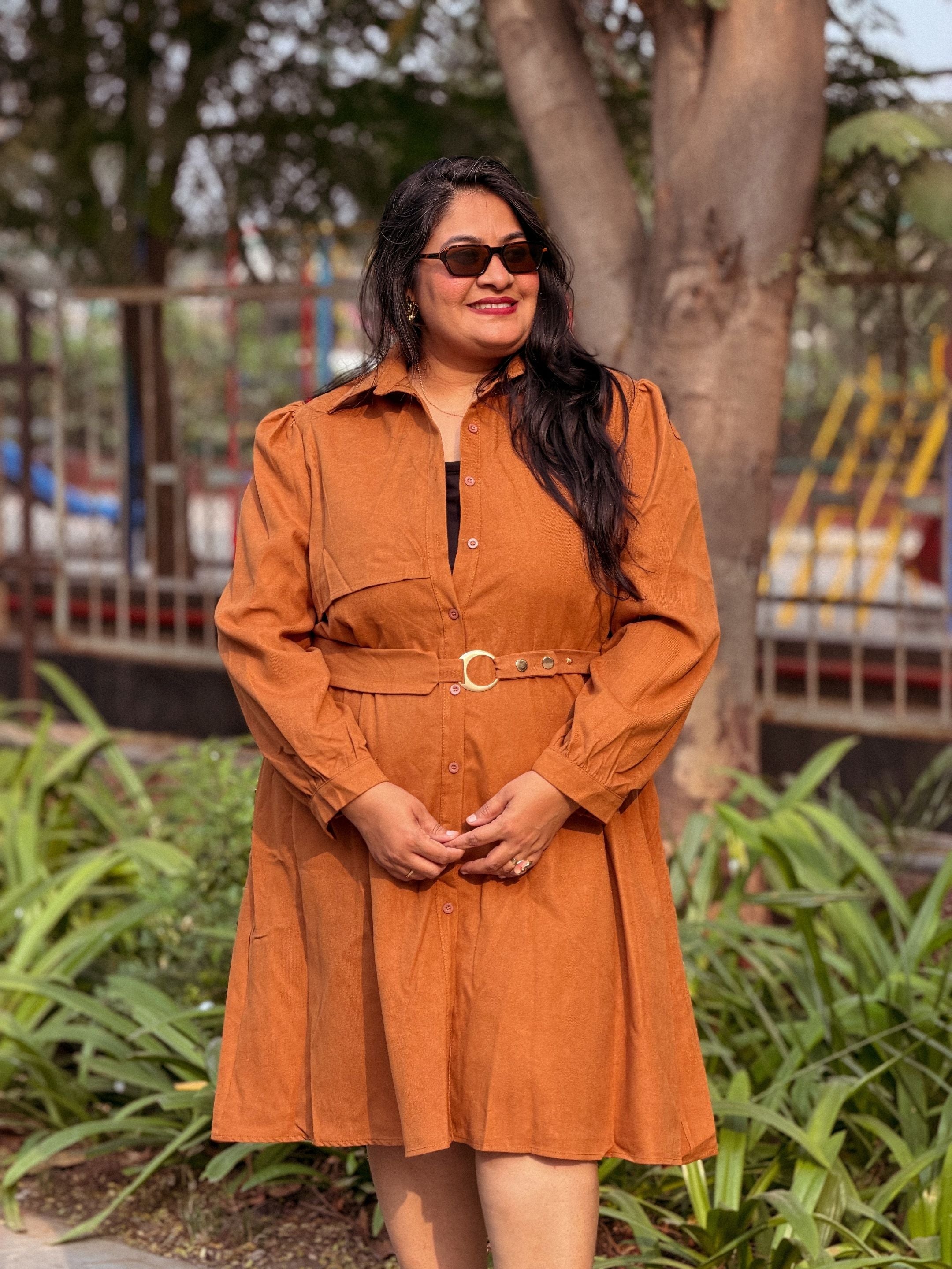 Brown Pretty Poise Dress