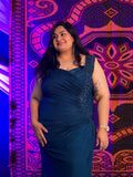 Peacock Blue Midnight Magic Partywear Dress
