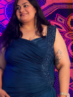 Peacock Blue Midnight Magic Partywear Dress