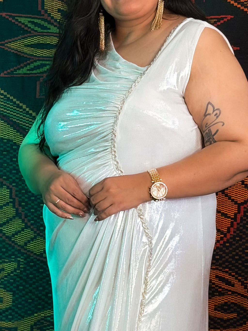 White Glow Goddess Partywear Dress