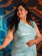 Light Blue Glow Goddess Partywear Dress