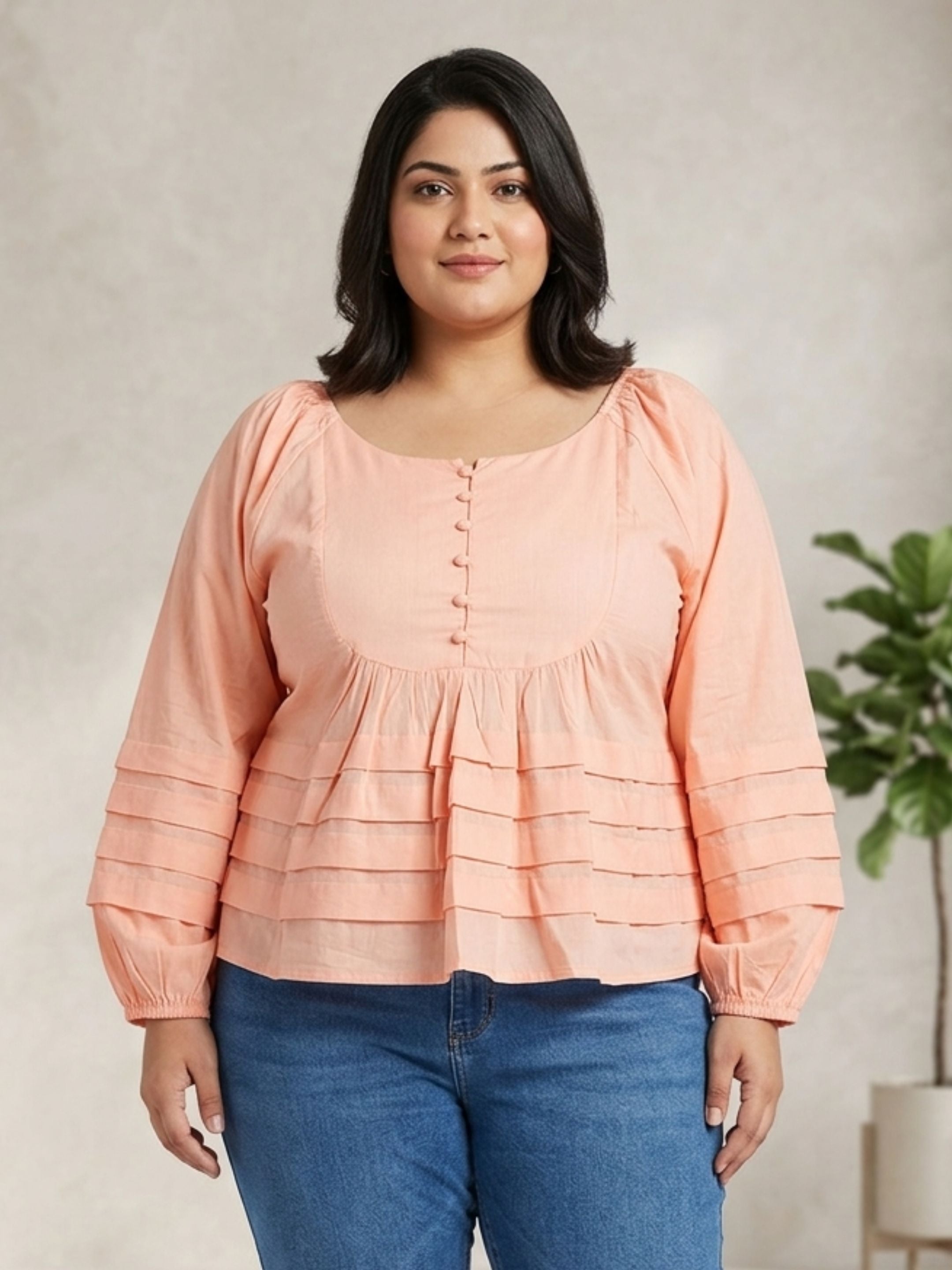Petal Peplum - Peach