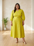 Lemon Green Belted Beauty Dress