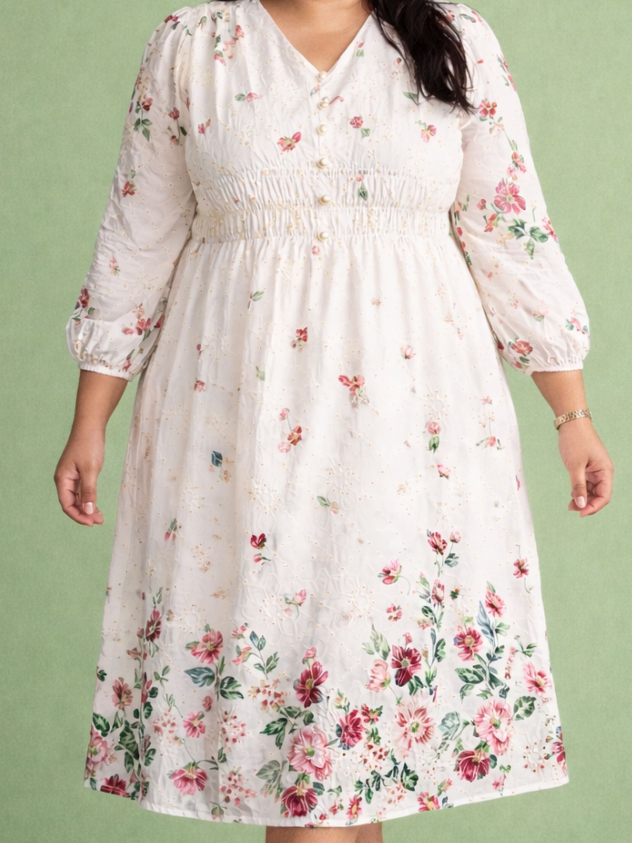 Floral Flourish - Pink Green