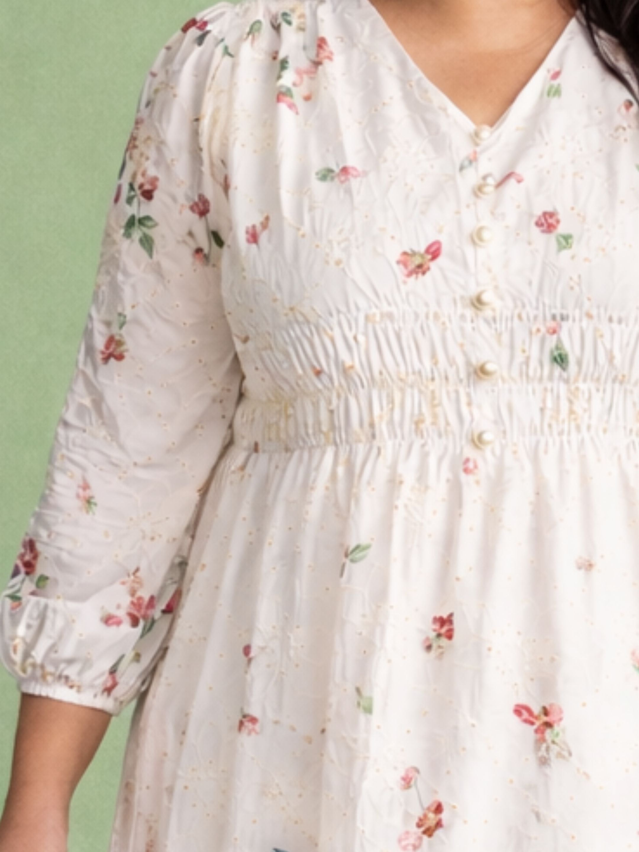 Floral Flourish - Pink Green