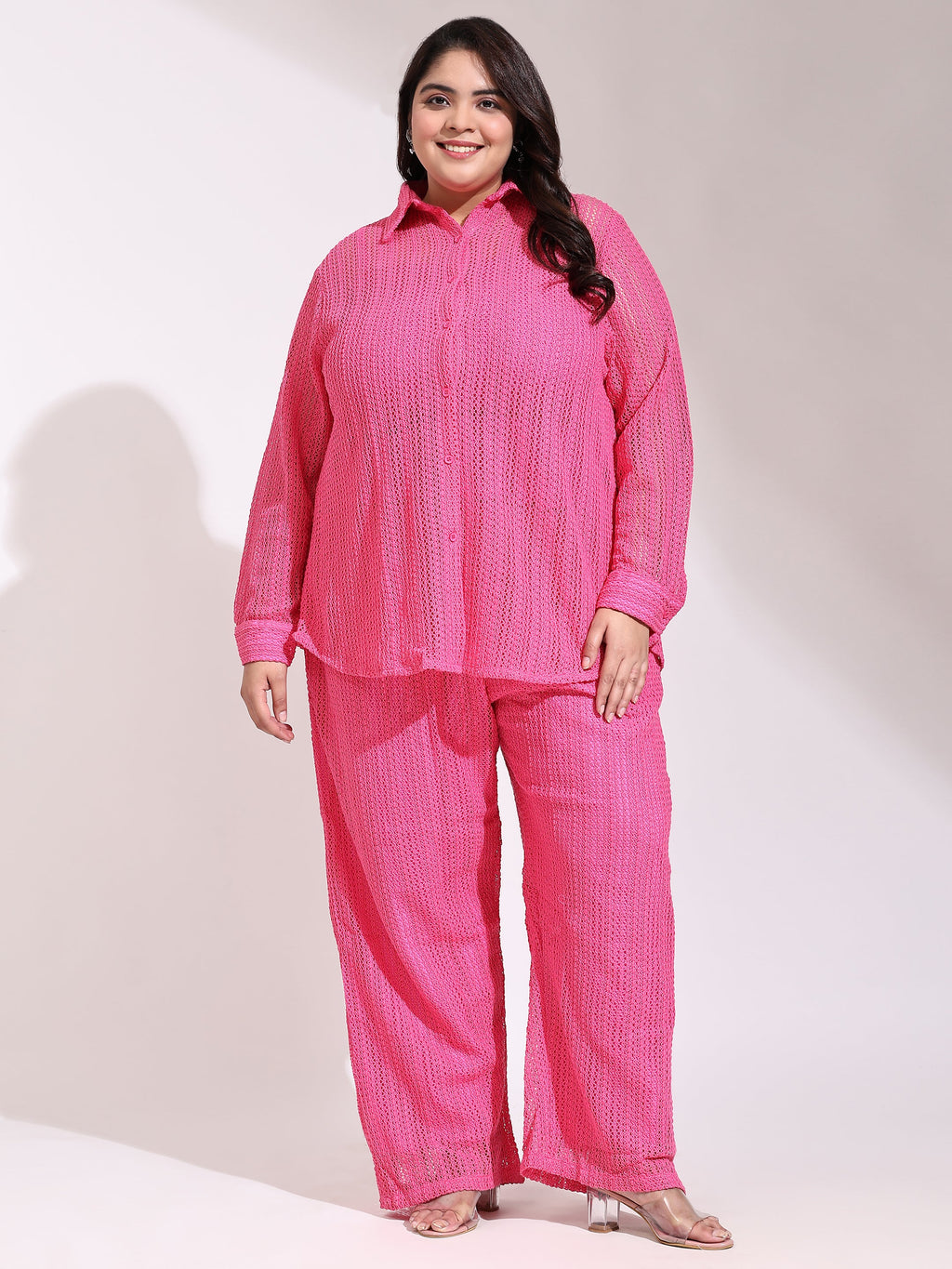 Pastel Plus Size Corchet co-ord set