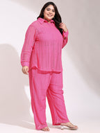 Pastel Plus Size Corchet co-ord set