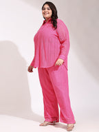 Pastel Plus Size Corchet co-ord set