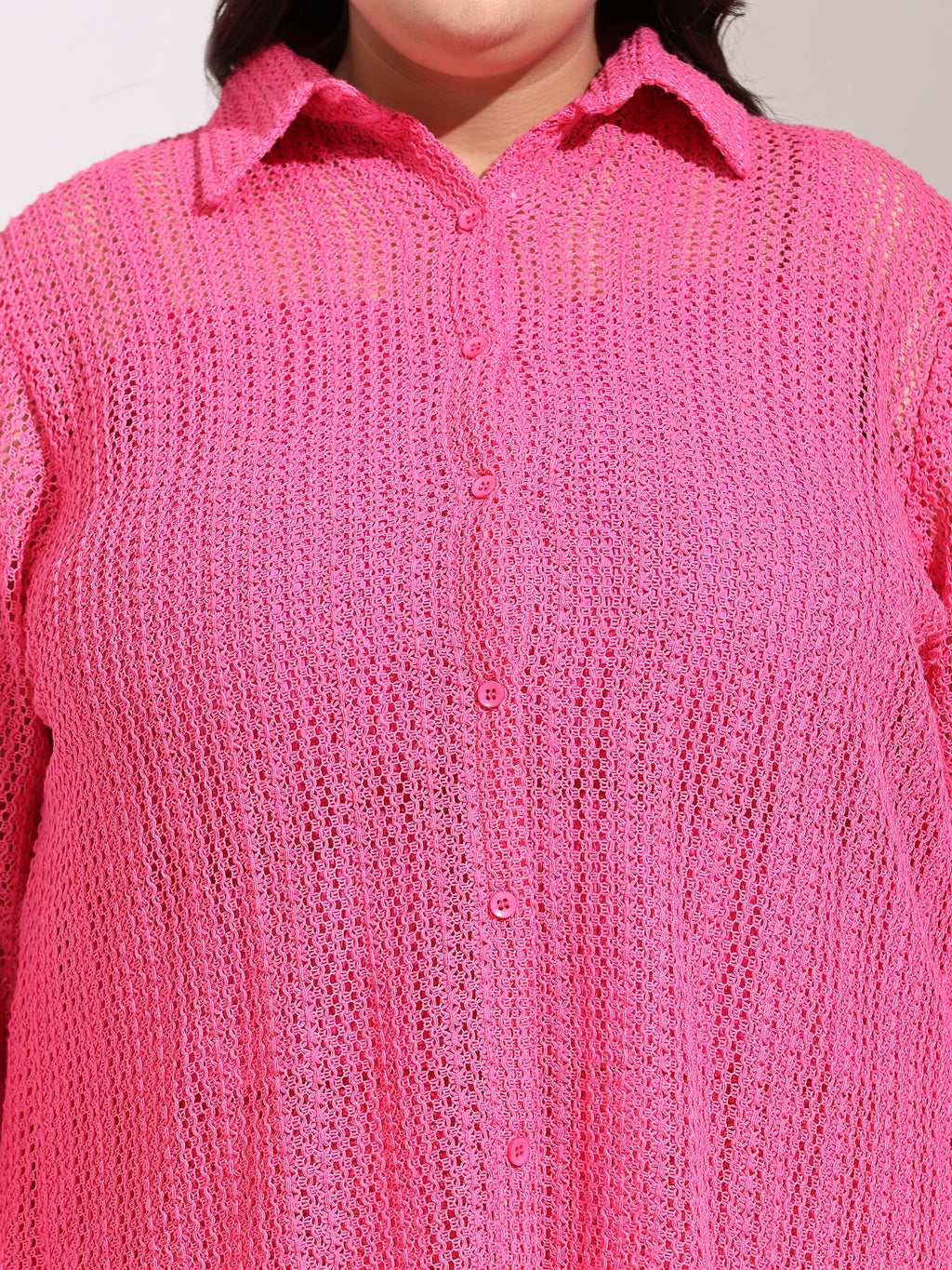 Pastel Plus Size Corchet co-ord set