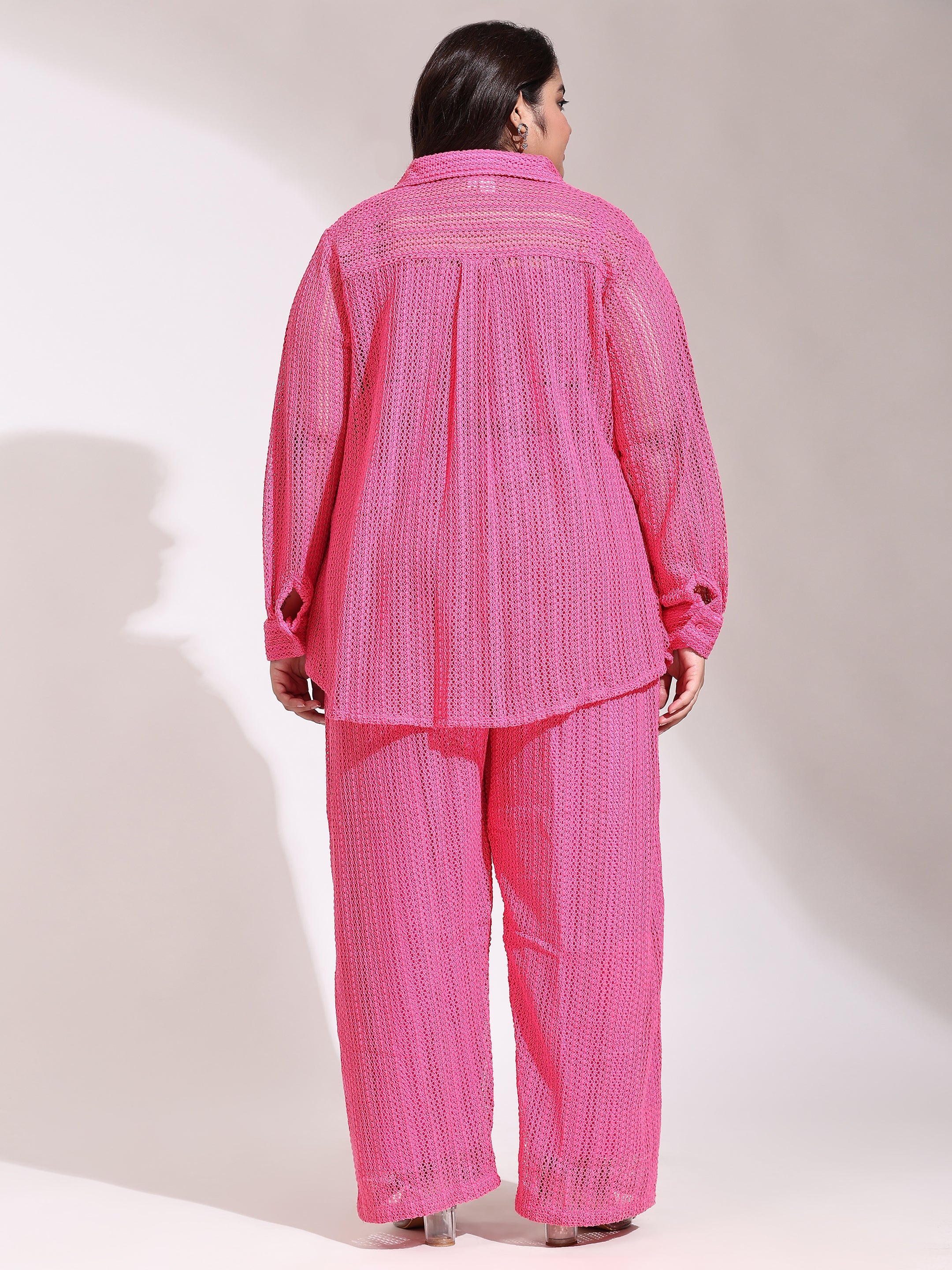 Pastel Plus Size Corchet co-ord set