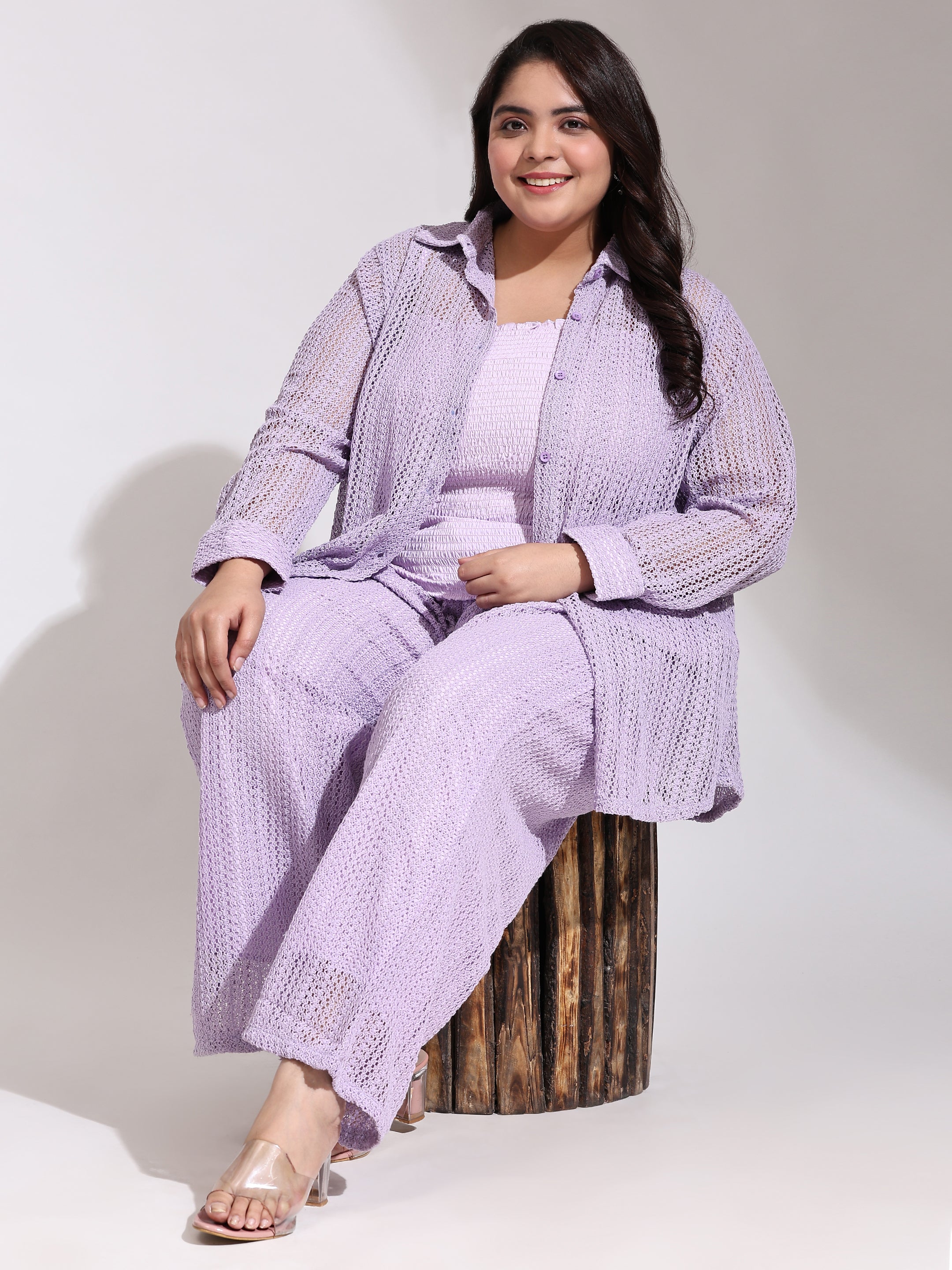 Plus size 3 pcs cord set for women