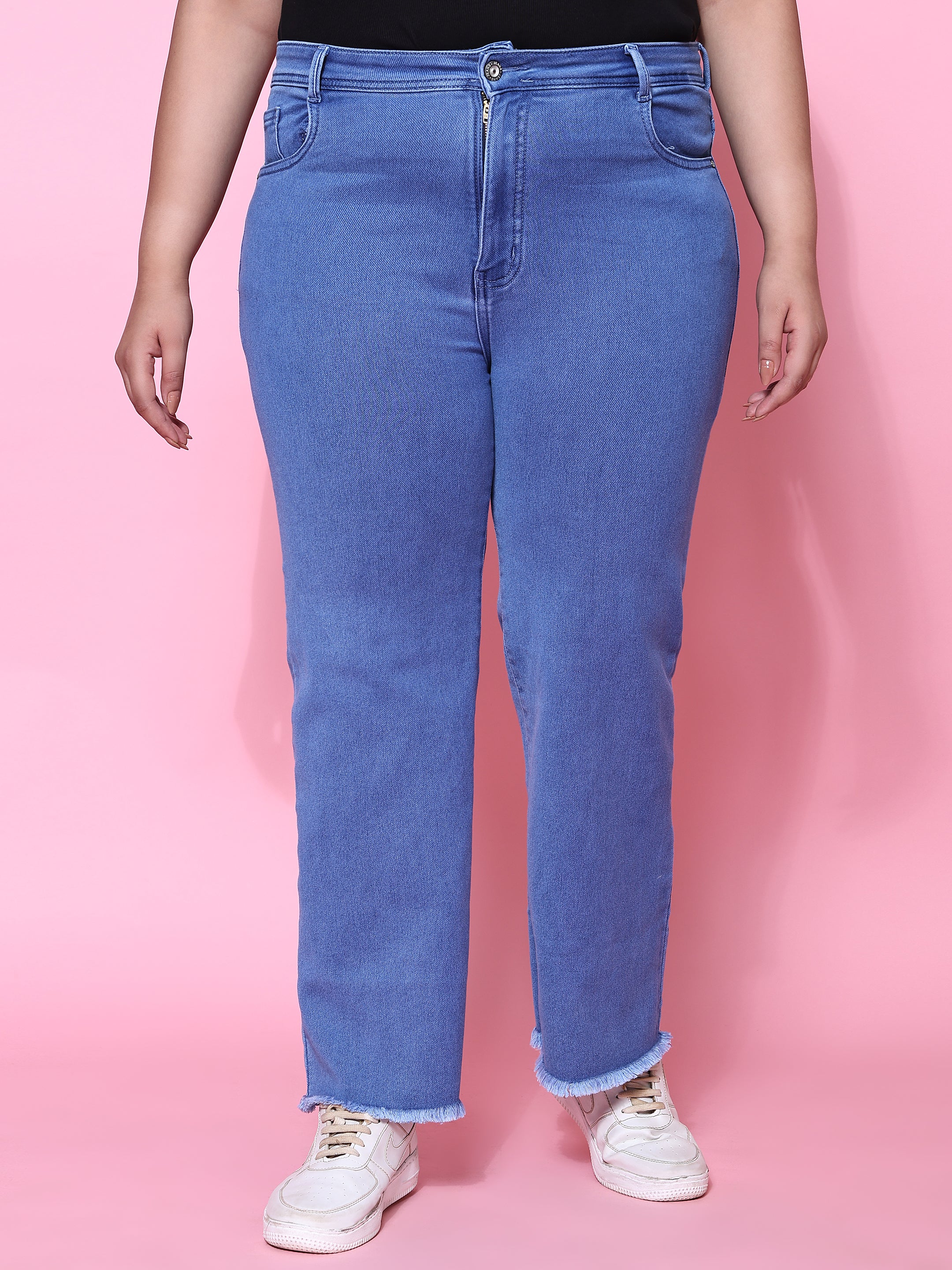 Light blue wide leg jeans