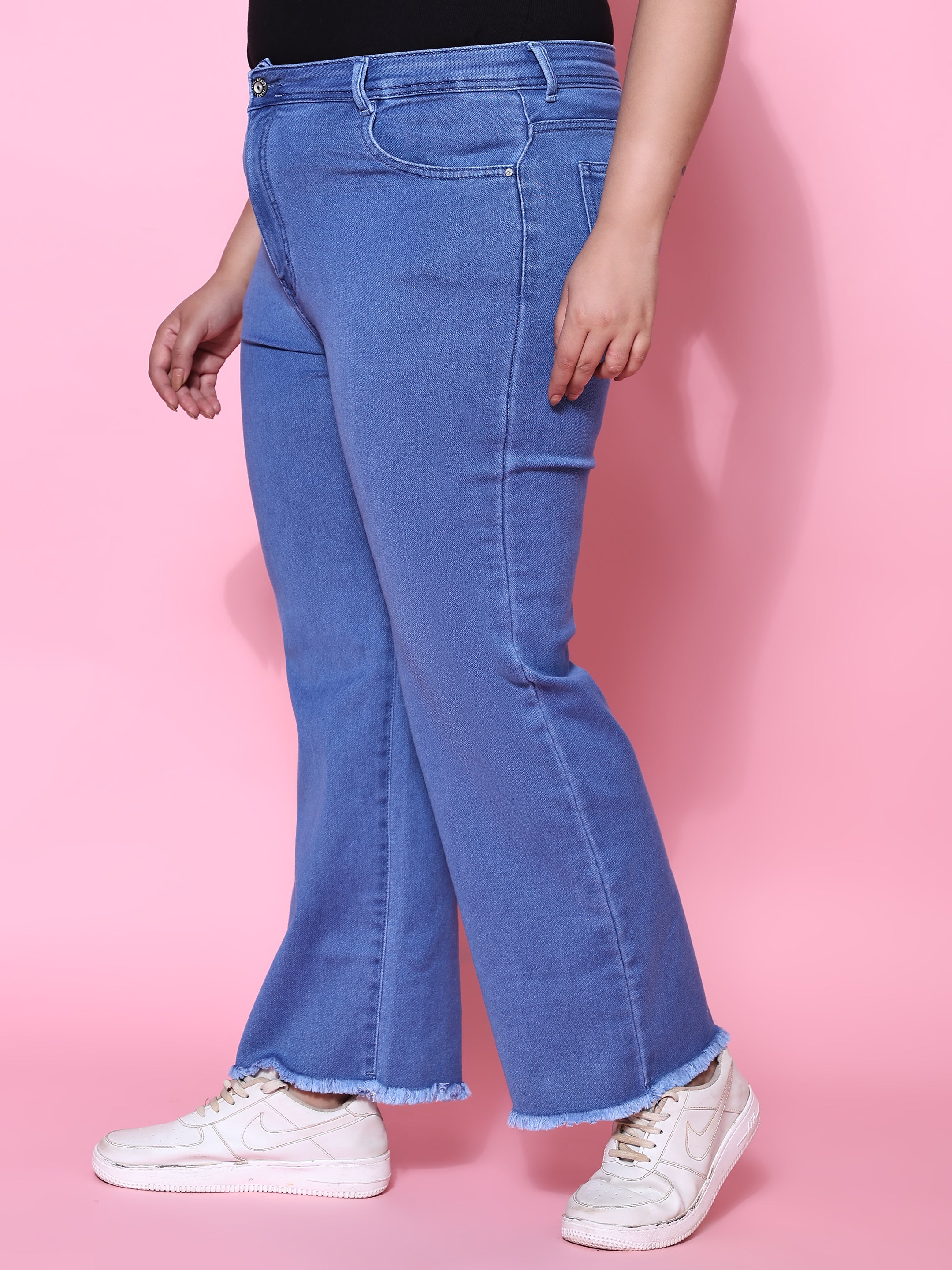 Light blue wide leg jeans