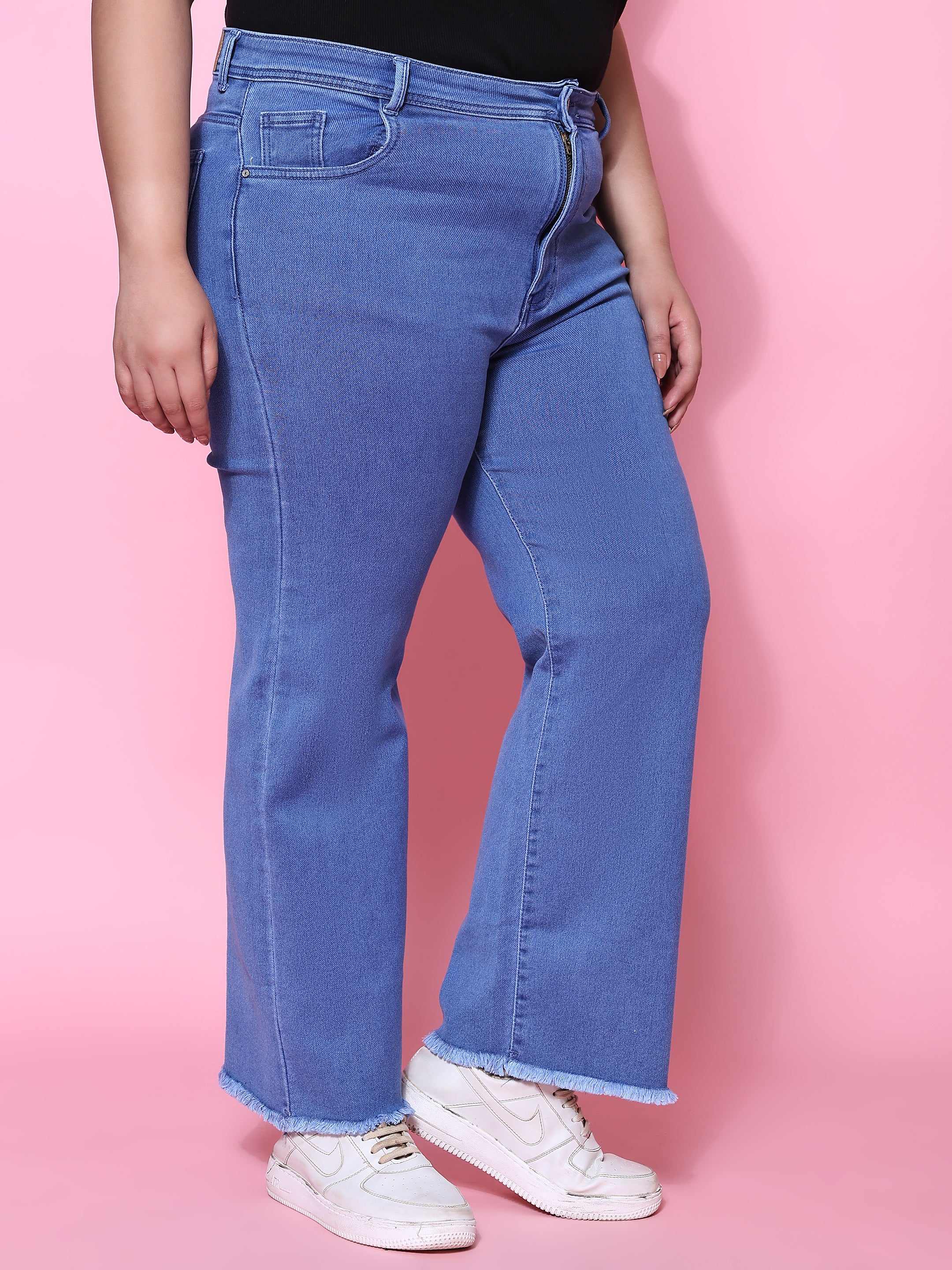 Light blue wide leg jeans