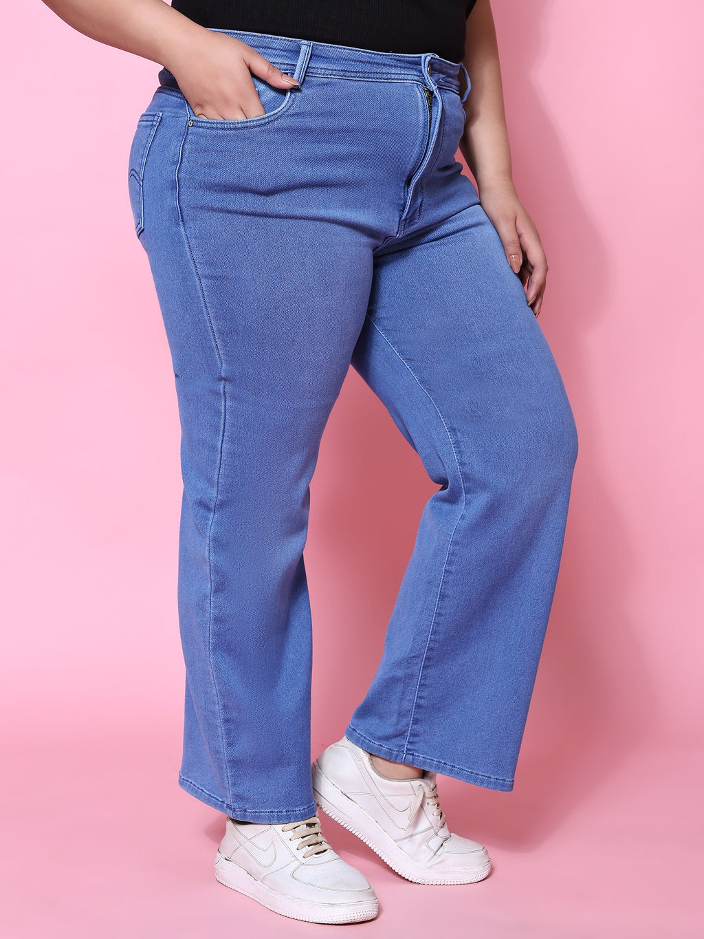 Light blue wide leg jeans