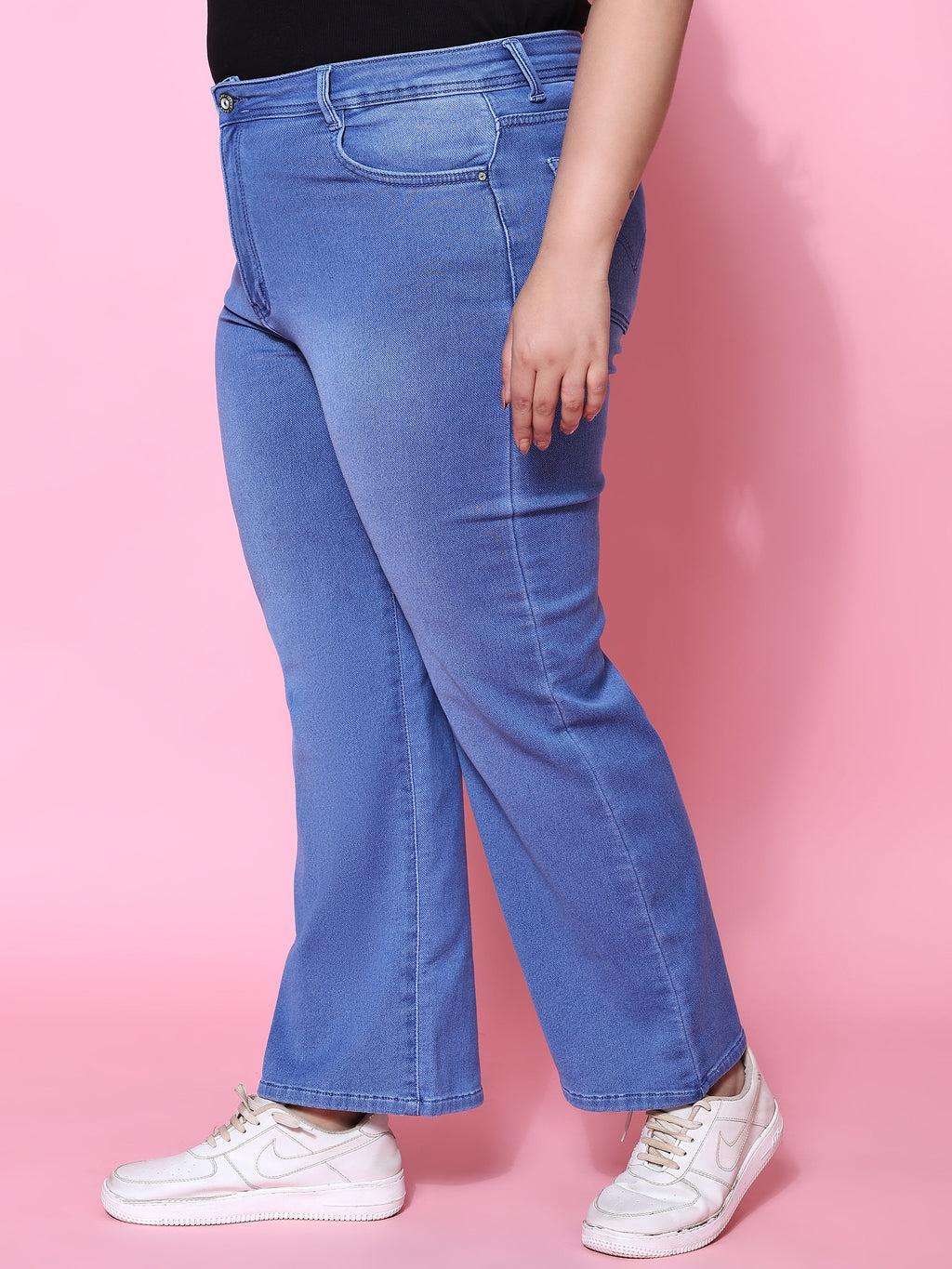 Light blue wide leg jeans