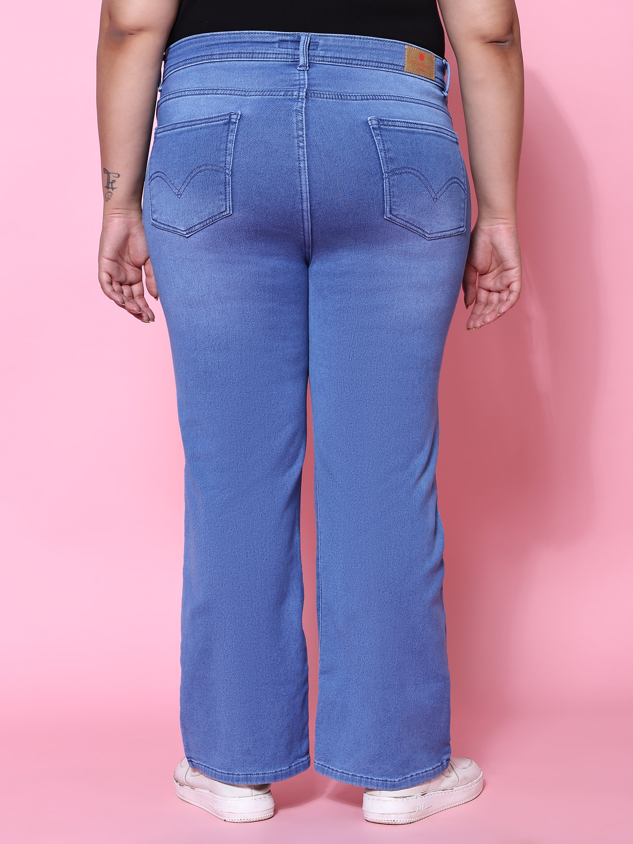 Light blue wide leg jeans