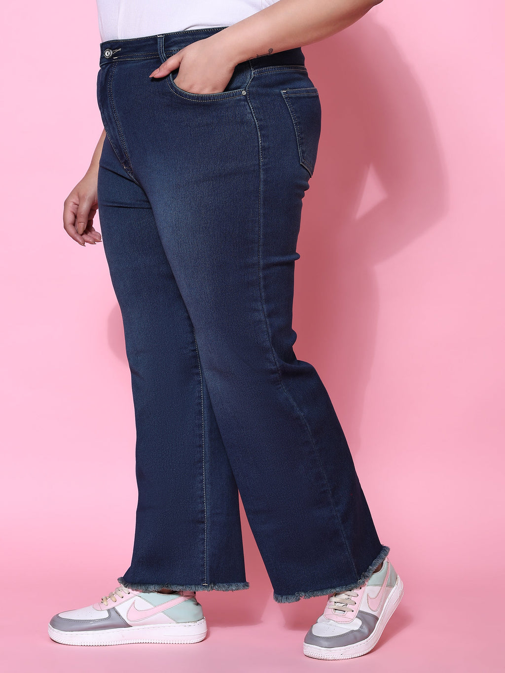Tint color wide leg jeans