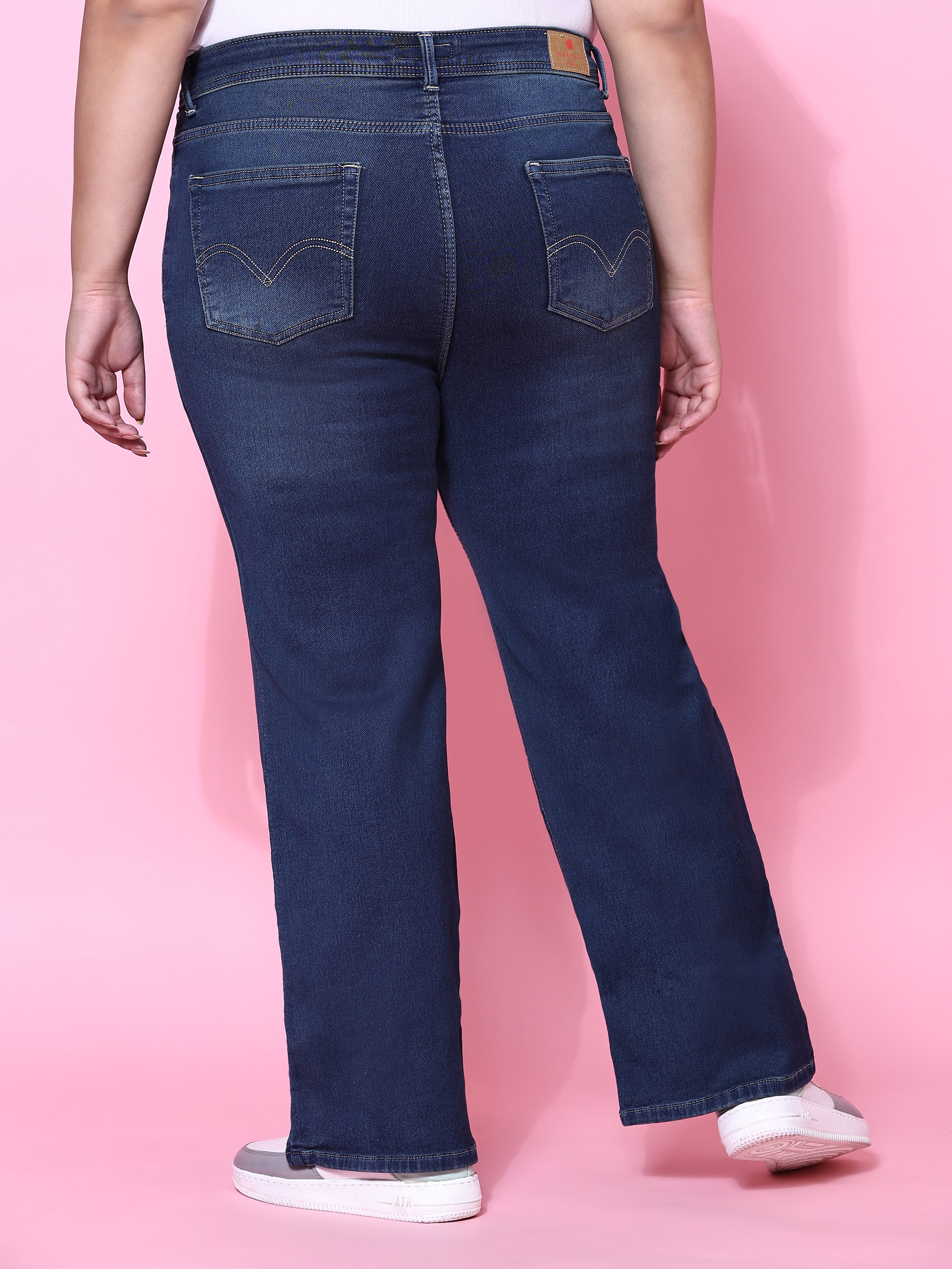 Tint color wide leg jeans