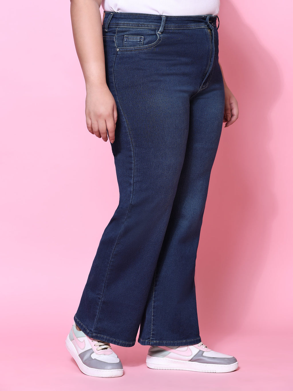 Tint color wide leg jeans