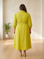 Lemon Green Belted Beauty Dress