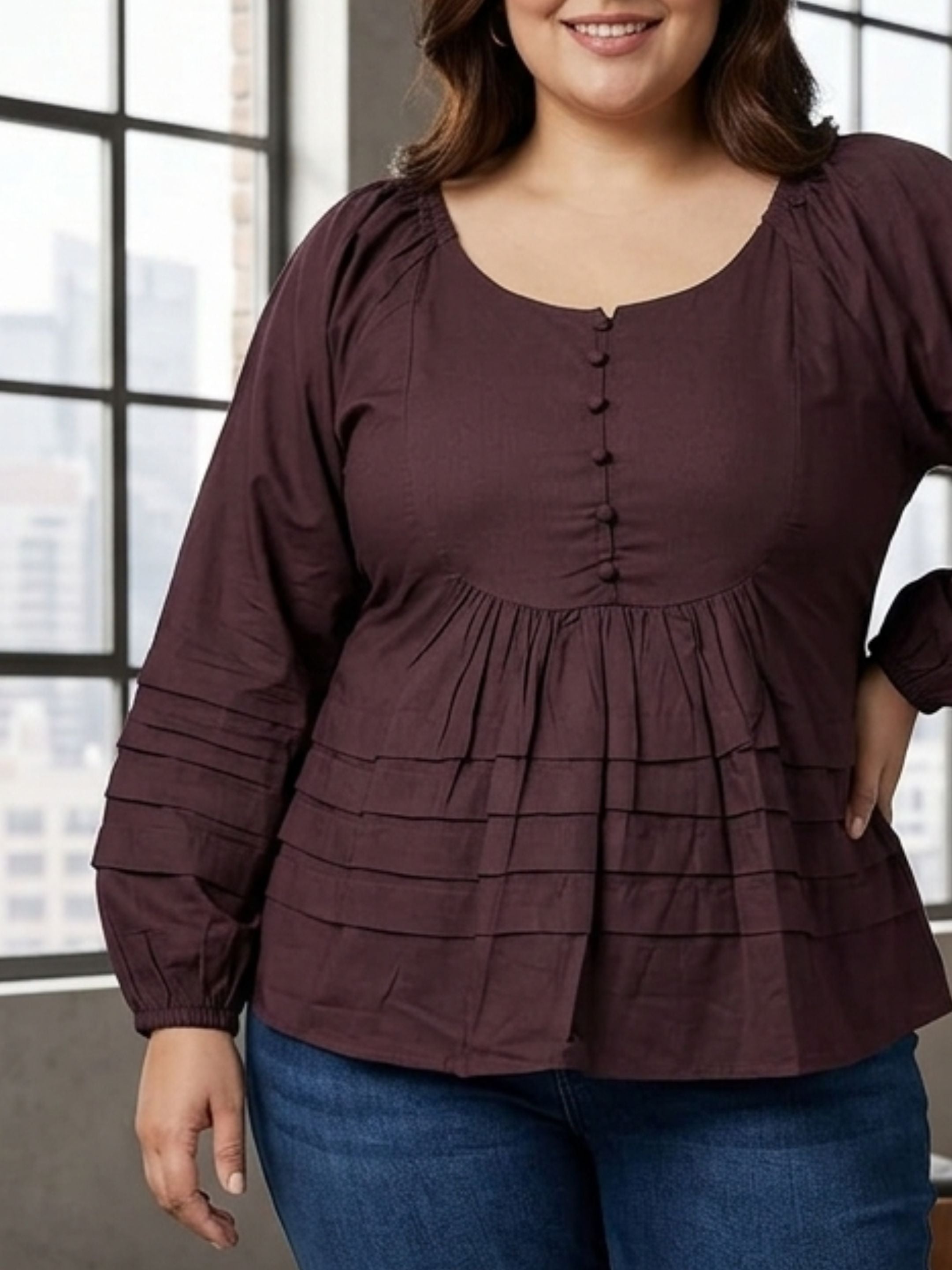 Petal Peplum - Burgundy