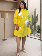 Bright Lemon Bloom Dot Shirt Dress