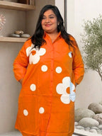 Orange Bloom Dot Shirt Dress